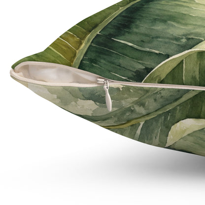 Tropical Banana Leaf Decorative Throw Pillow