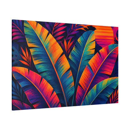 Colorful tropical leaf pattern on a white background