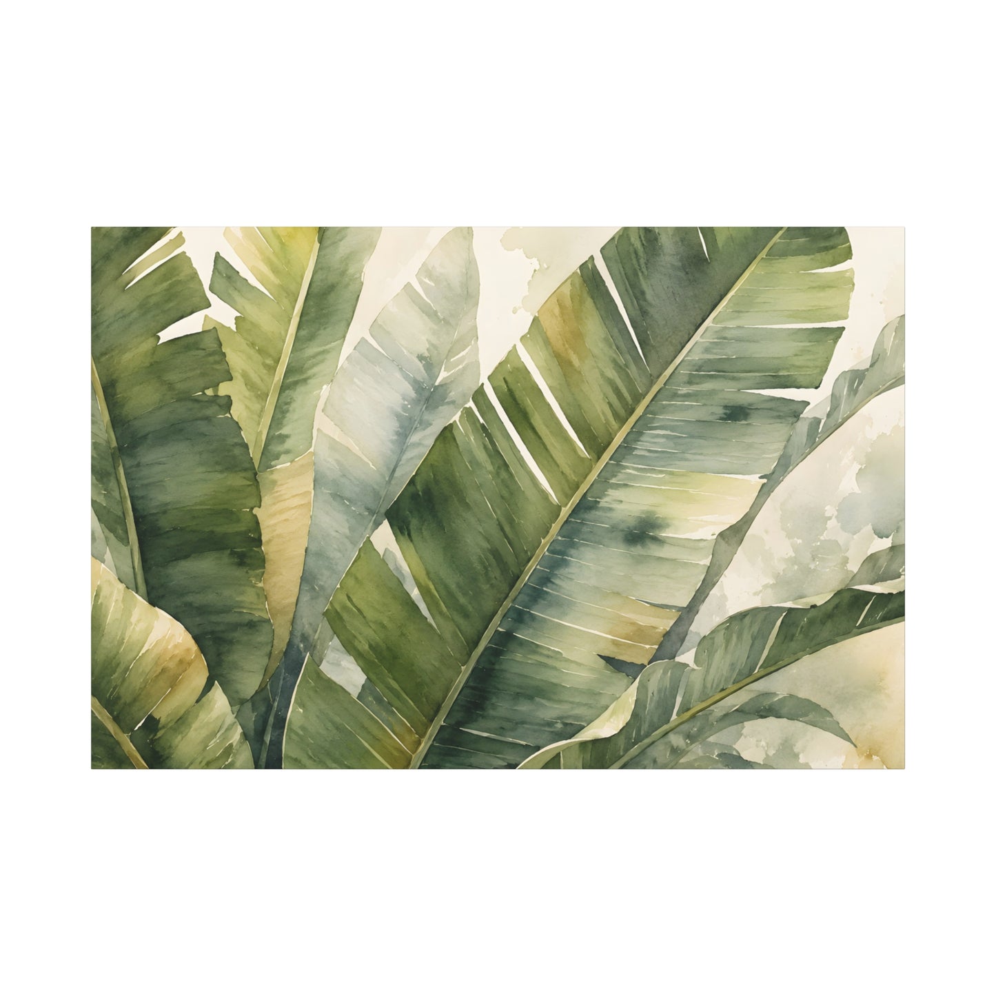 Tropical Banana Leaf Canvas Wall Art - Matte Stretched 1.25"