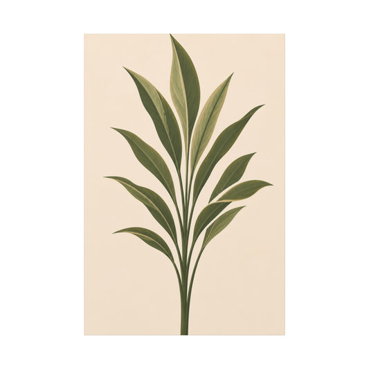 Ti Plant Cordyline Canvas Print – Minimal Green Wall Art (2 of 3)
