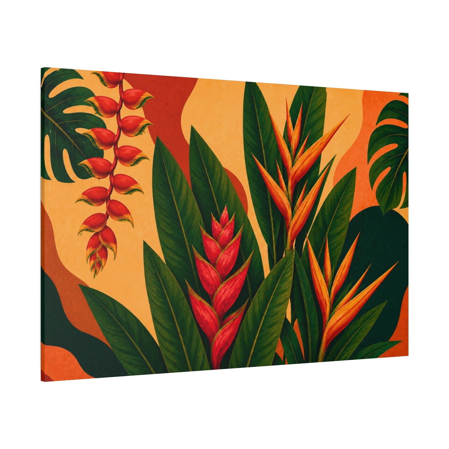 Tropical Heliconia Botanical Canvas Print