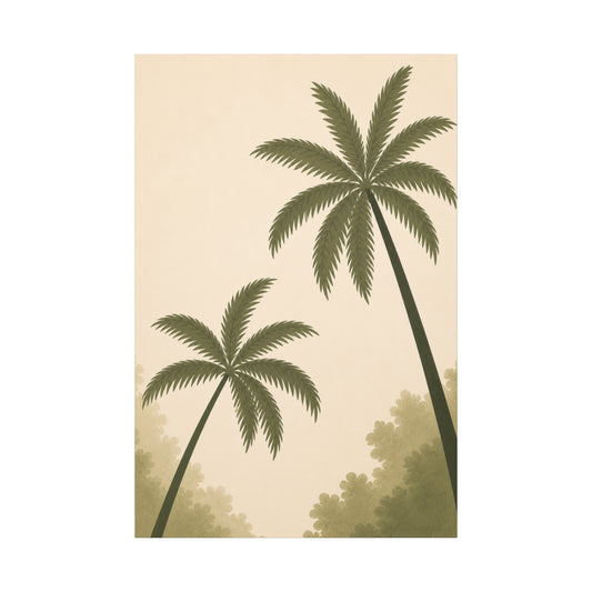 Palm Tree Canvas Wall Art – Tropical Minimalist Matte Print (3 of 3)