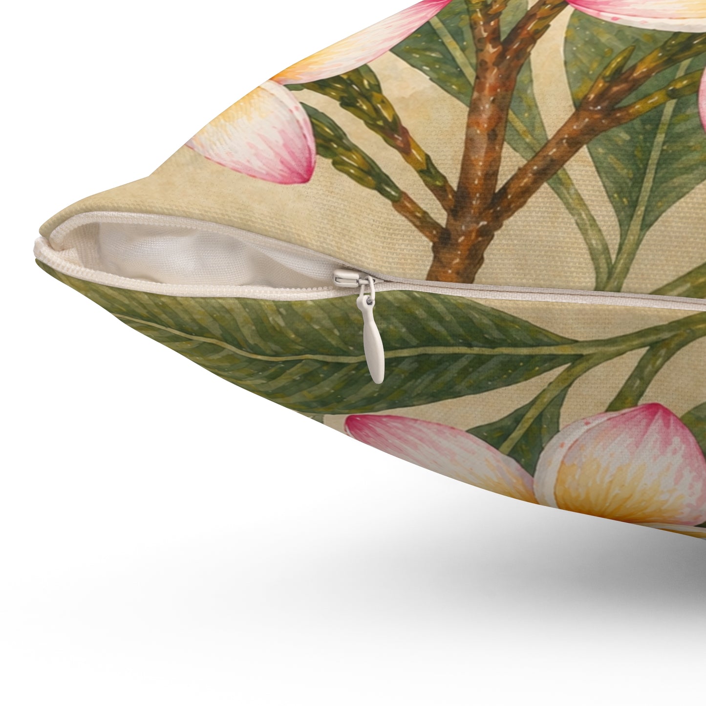 Frangipani Plumeria Floral Decorative Pillow