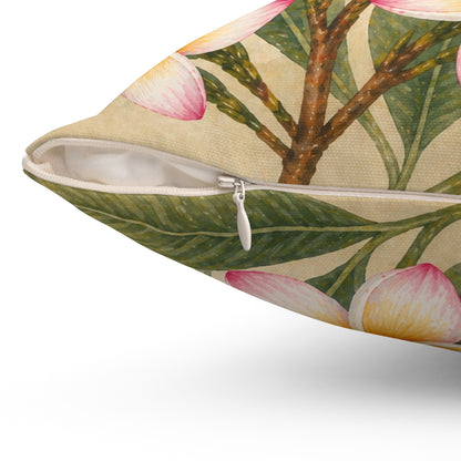 Frangipani Plumeria Floral Decorative Pillow