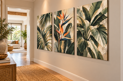 Tropical Impressions - 3 Panel Canvas Wall Art Set