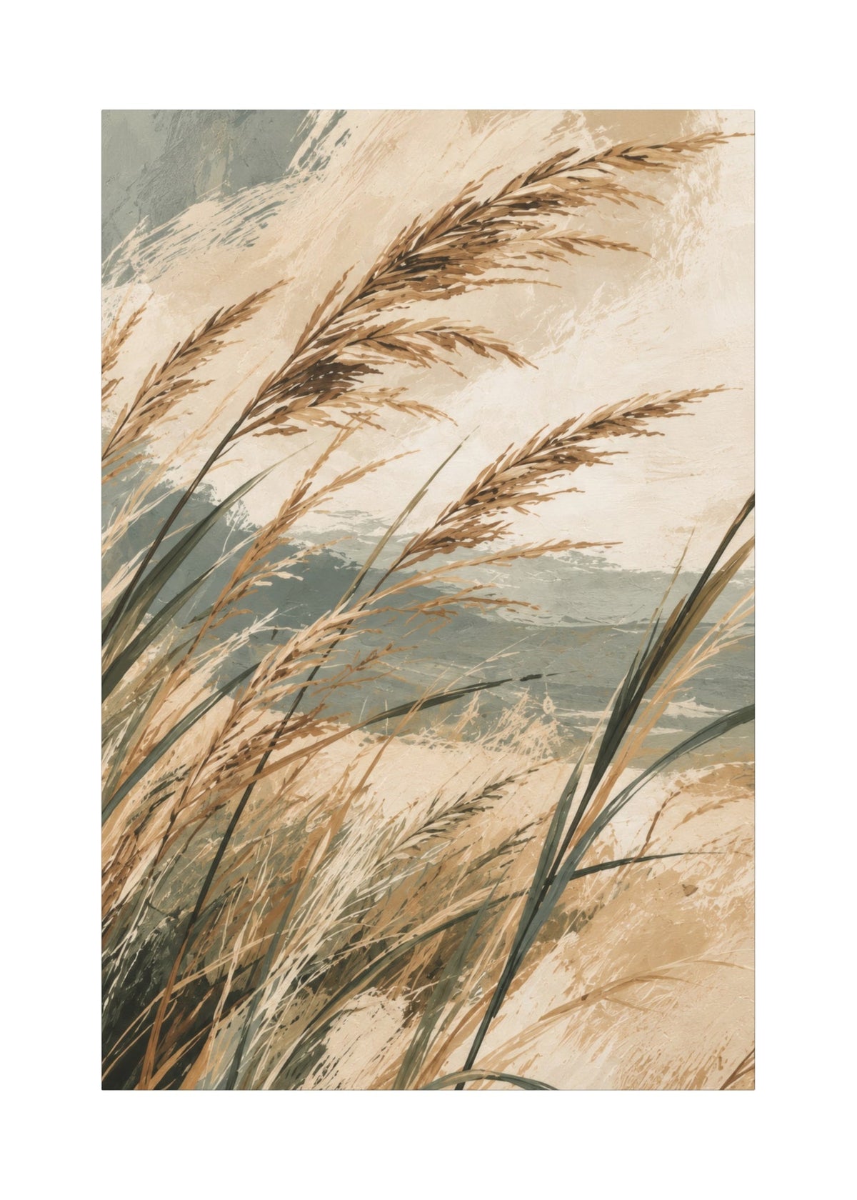 Coastal Reeds - 3 Panel Canvas Wall Art Set