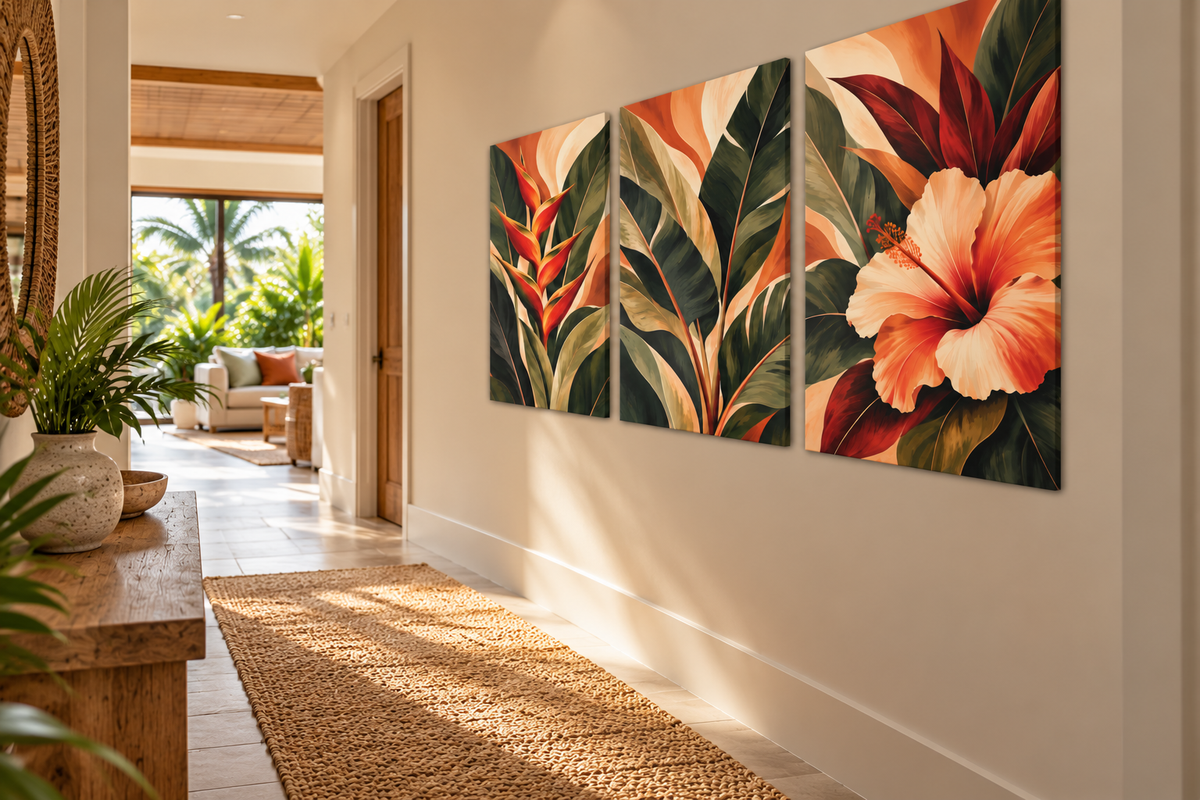 Tropical Fire - 3 Panel Wall Art Set