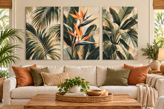 Tropical Impressions - 3 Panel Canvas Wall Art Set