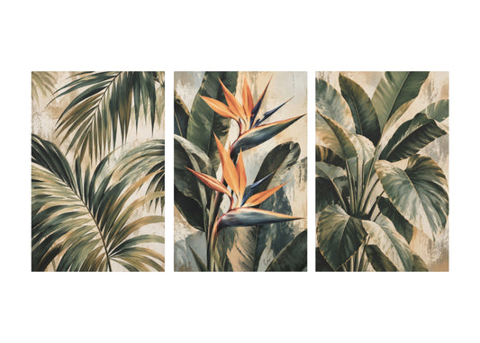 Tropical Impressions - 3 Panel Canvas Wall Art Set