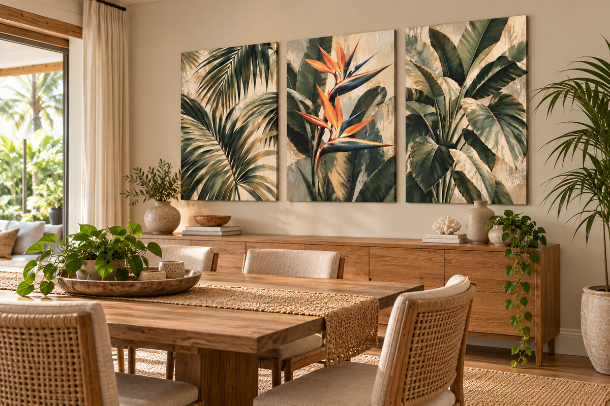 Tropical Impressions - 3 Panel Canvas Wall Art Set